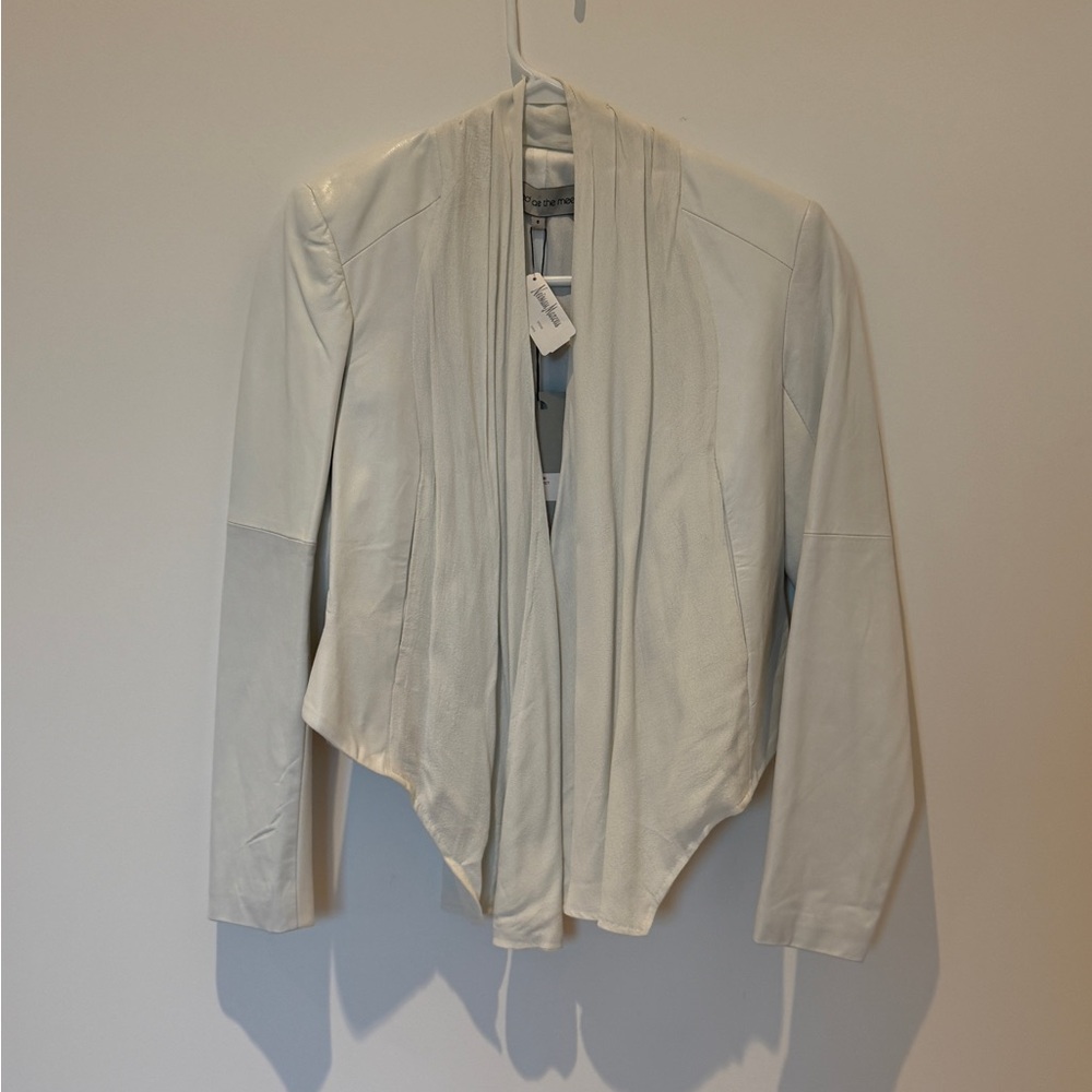 Neiman Marcus Cream Leather Jacket